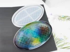 Molde silicona bandeja ovalada con escamas 